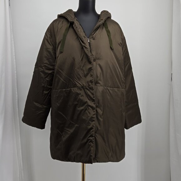 ASPESI Forest Hooded Padded Design Lightweight Construction Coat Size Medium - Picture 4 of 16